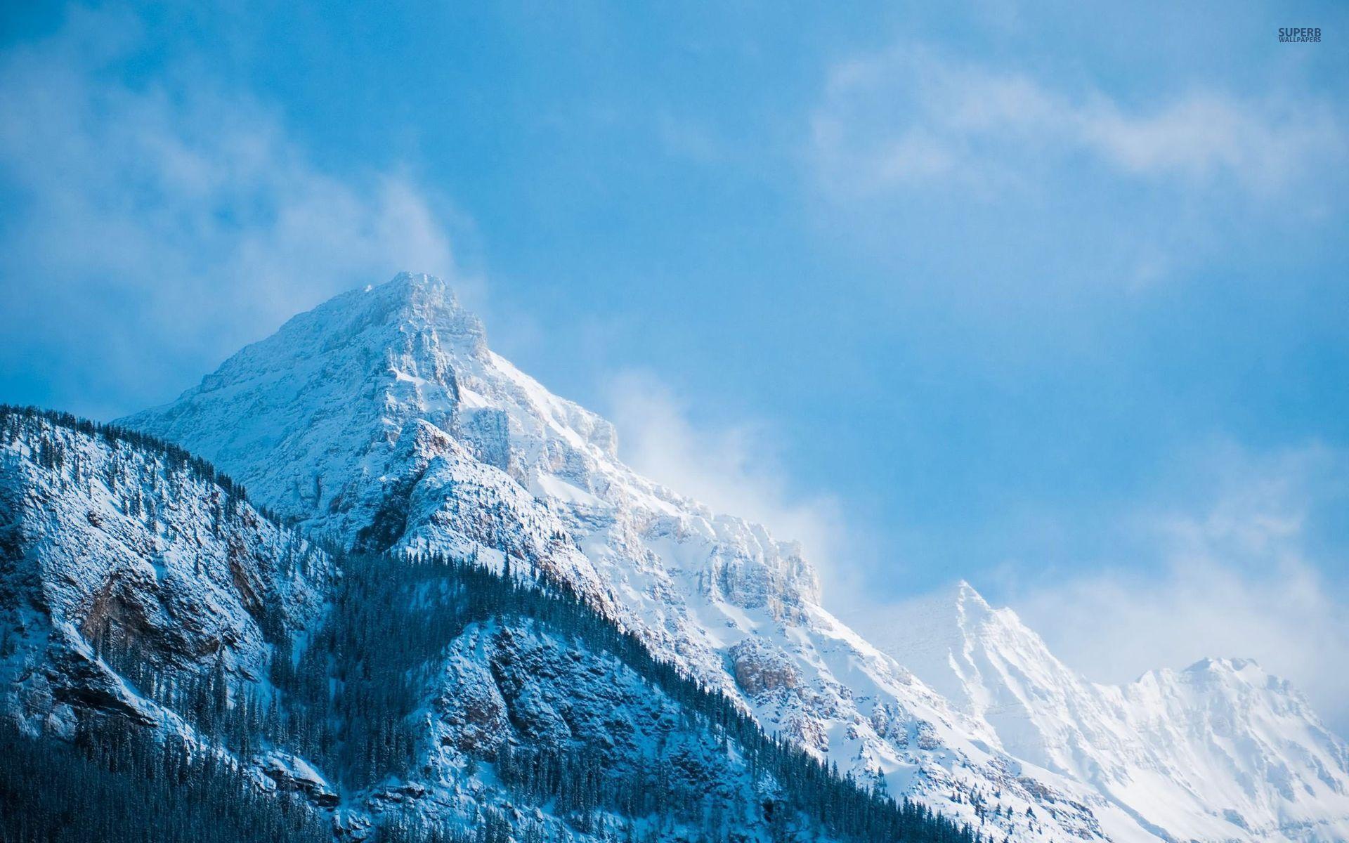 1920x1200 White & Blue Mountain Peaks desktop PC and Mac wallpaper