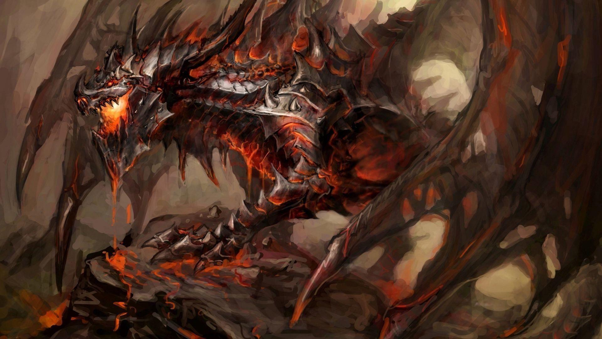 1920x1080 HD Red Eyes Black Dragon hình nền