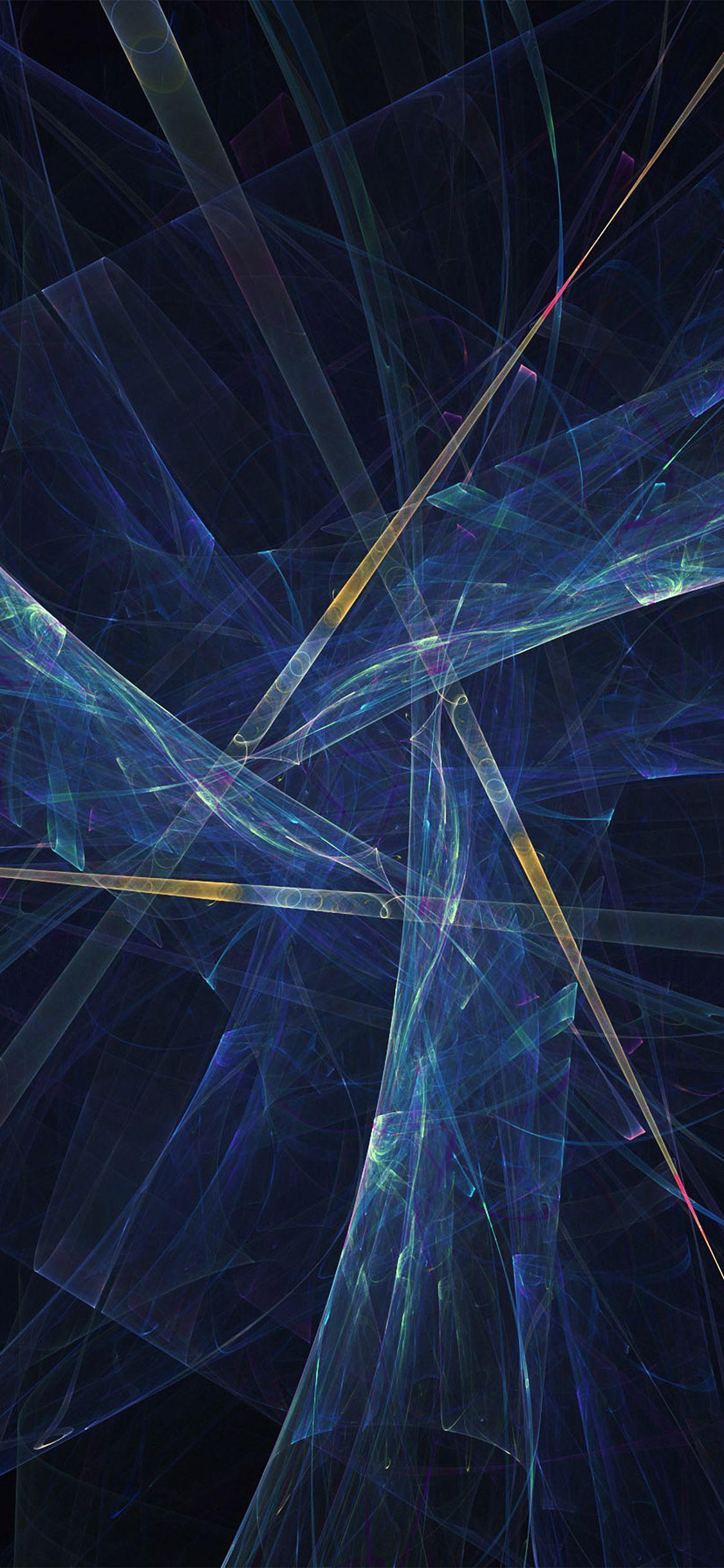 1125x2436 Triangle Art Abstract Blue Dark Pattern Wallpaper