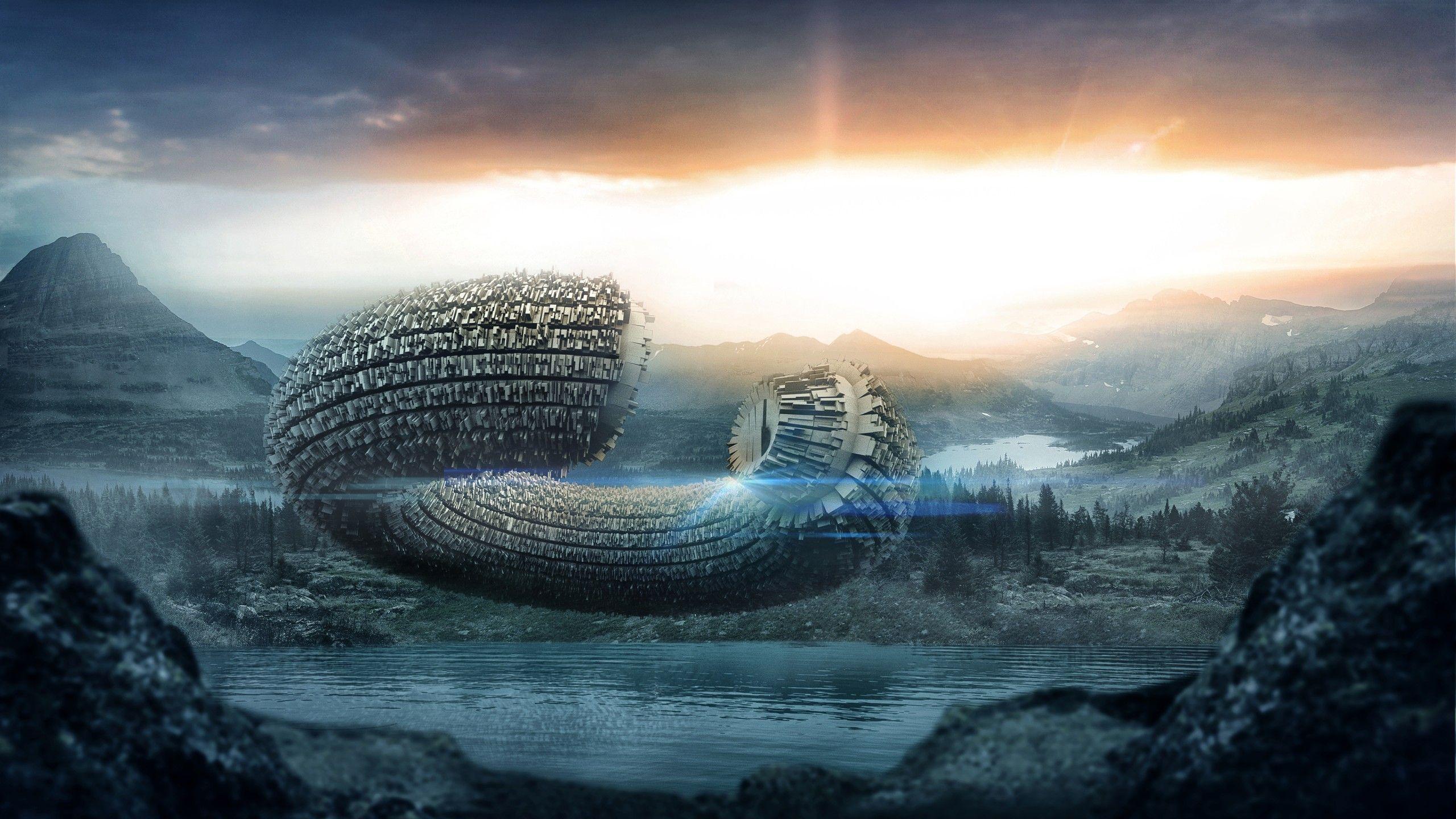 2560x1440 Alien Spaceship Wallpaper