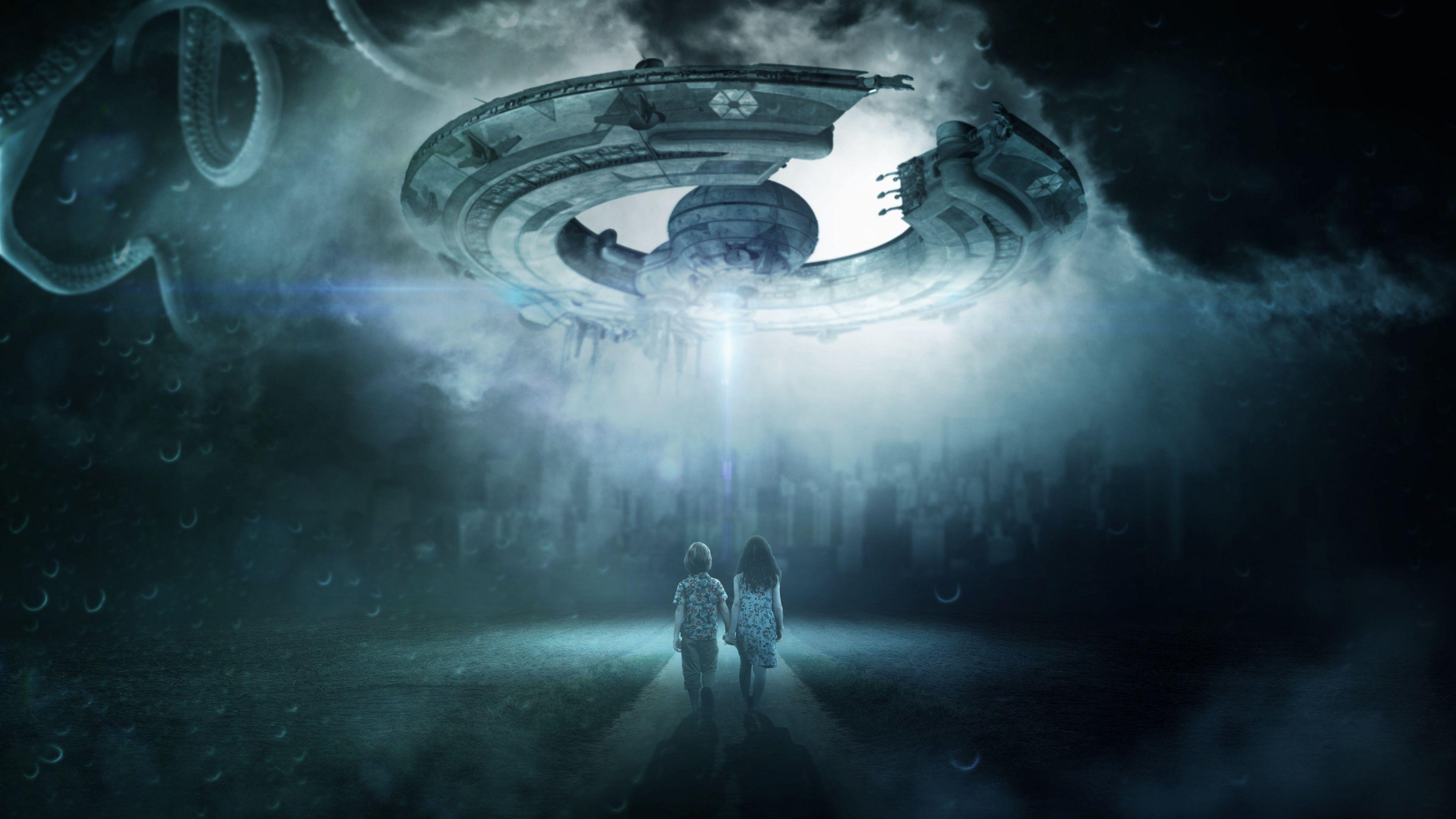 3840x2160 Wallpaper 4k Scifi Ufo Boy Girl Child Spaceship 4k Wallpaper, 5k