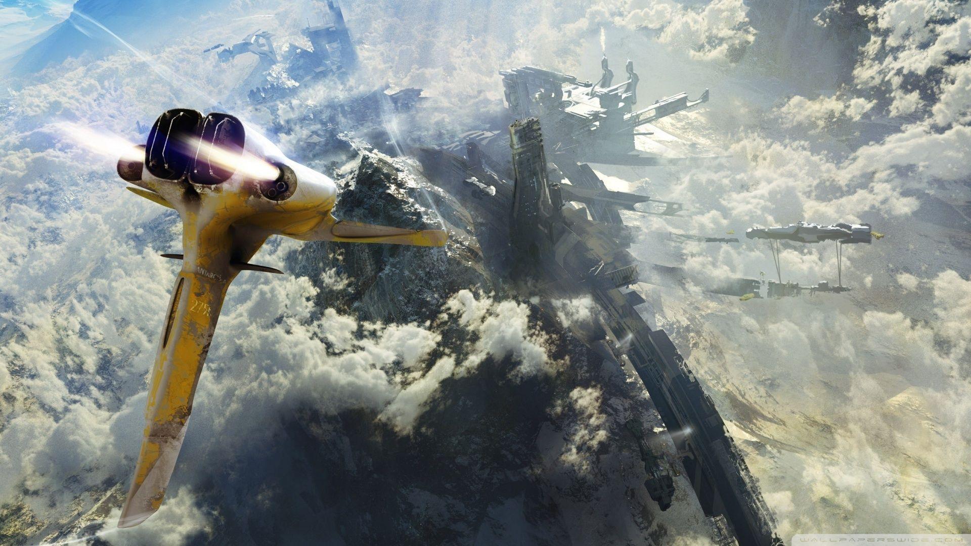 1920x1080 Futuristic Spaceship Ultra HD Desktop Background Wallpaper for 4K