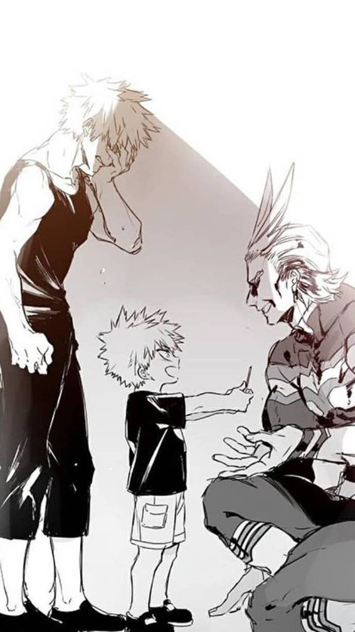 720x1280 Kacchan x All might wallpaper