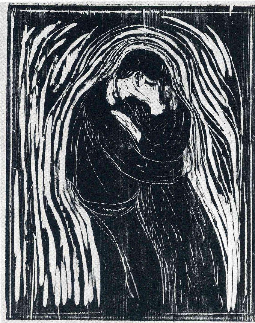 851x1080 The Kiss Woodcut expressionist edvard munch art wallpaper