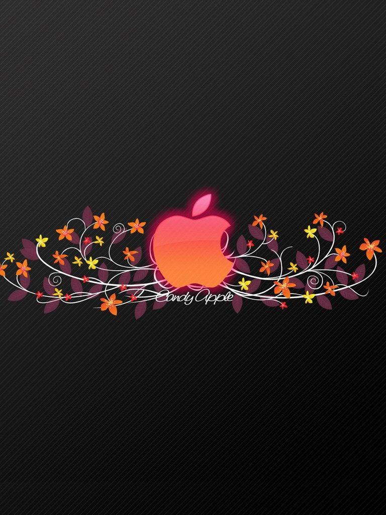 768x1024 Computers And Yellow Candy Apple Logo iPhone HD
