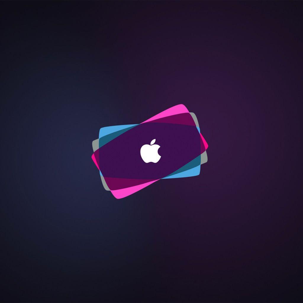 1024x1024 Overlapping Apple Logo iPad Wallpaper Free Download