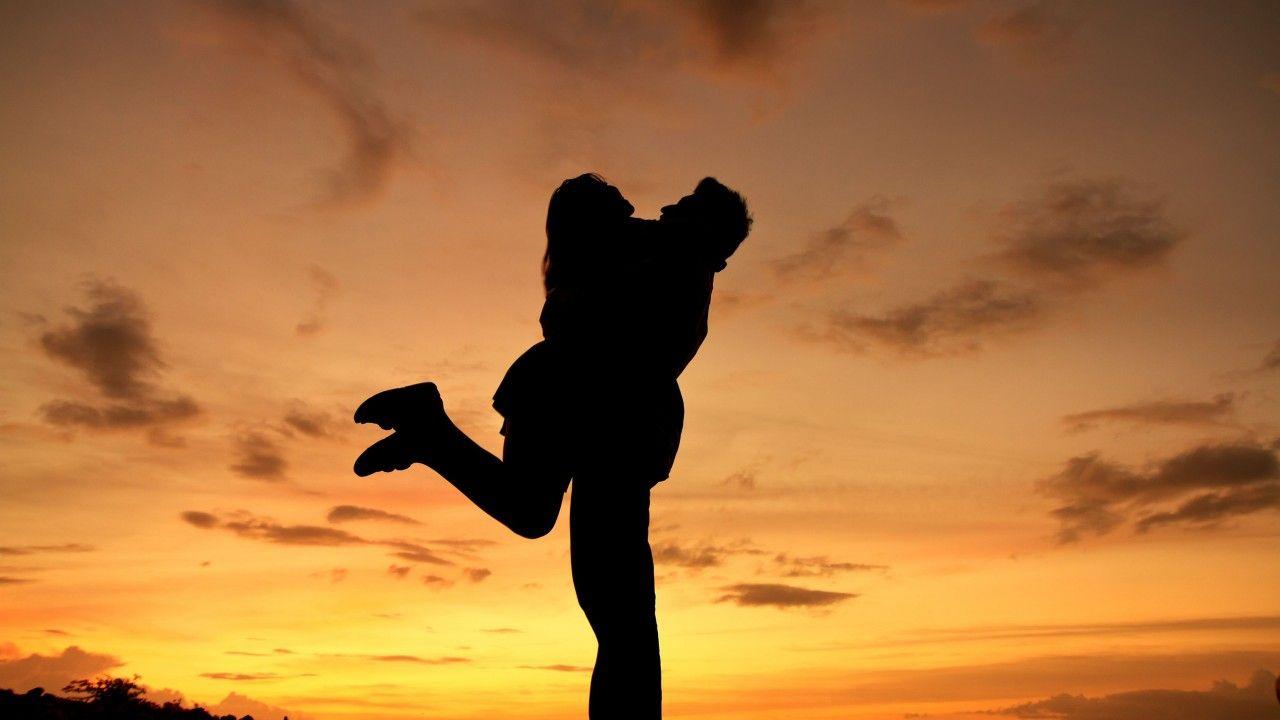 1280x720 Wallpaper Couple, Joy, Mood, Silhouette, 4K, Love