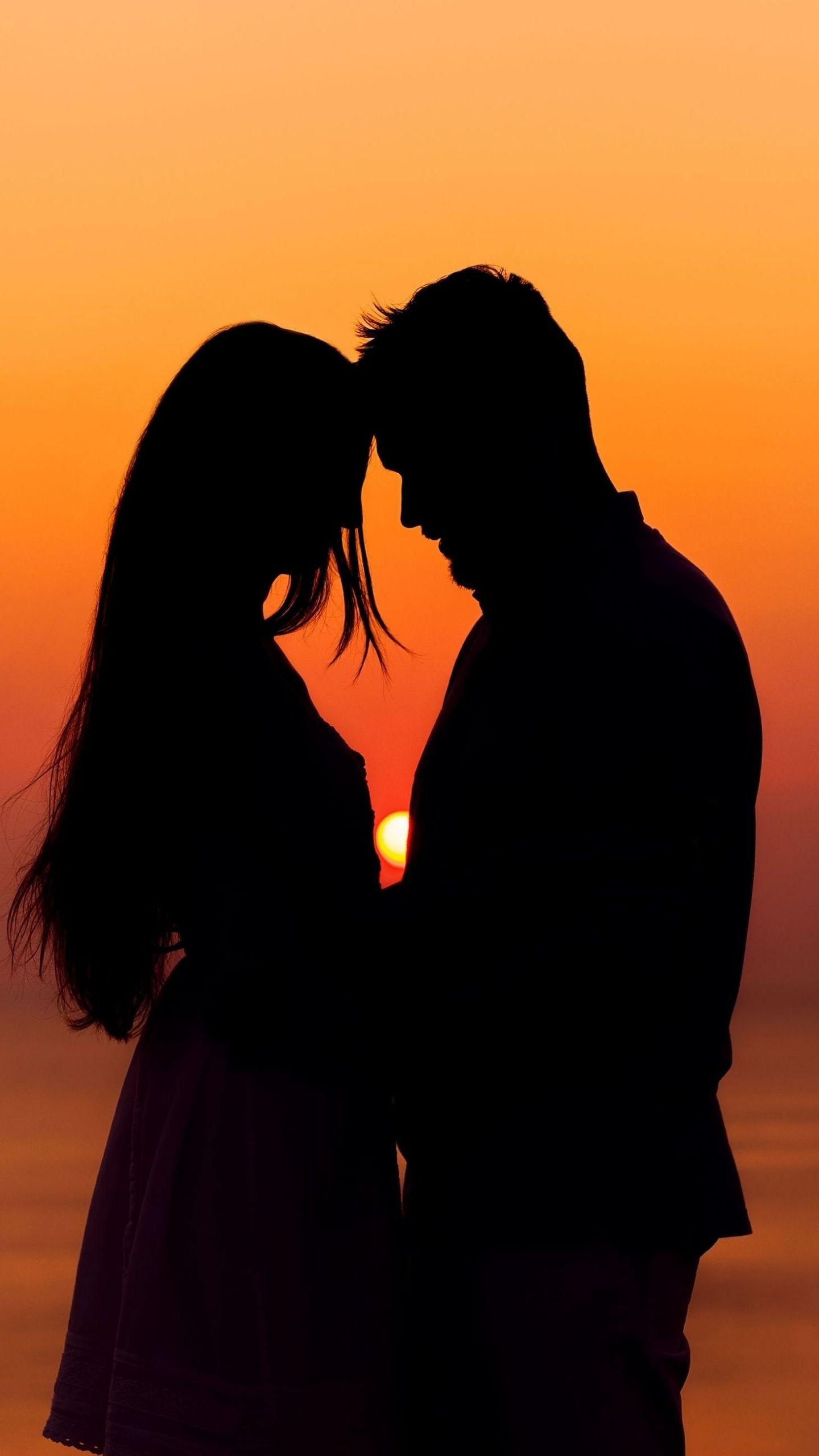 1440x2560 Free download girl woman boy man silhouette love feelings romance
