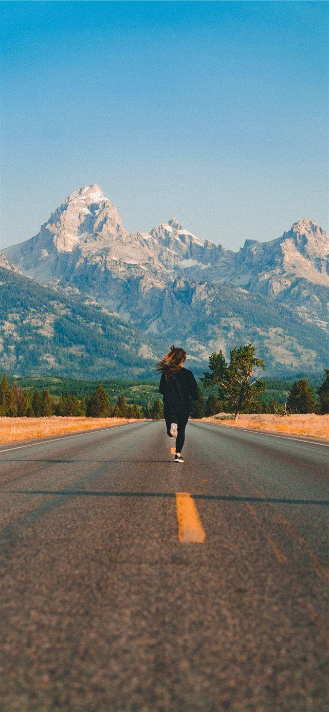 640x1385 Running to the mountains iPhone X Wallpaper Free Download