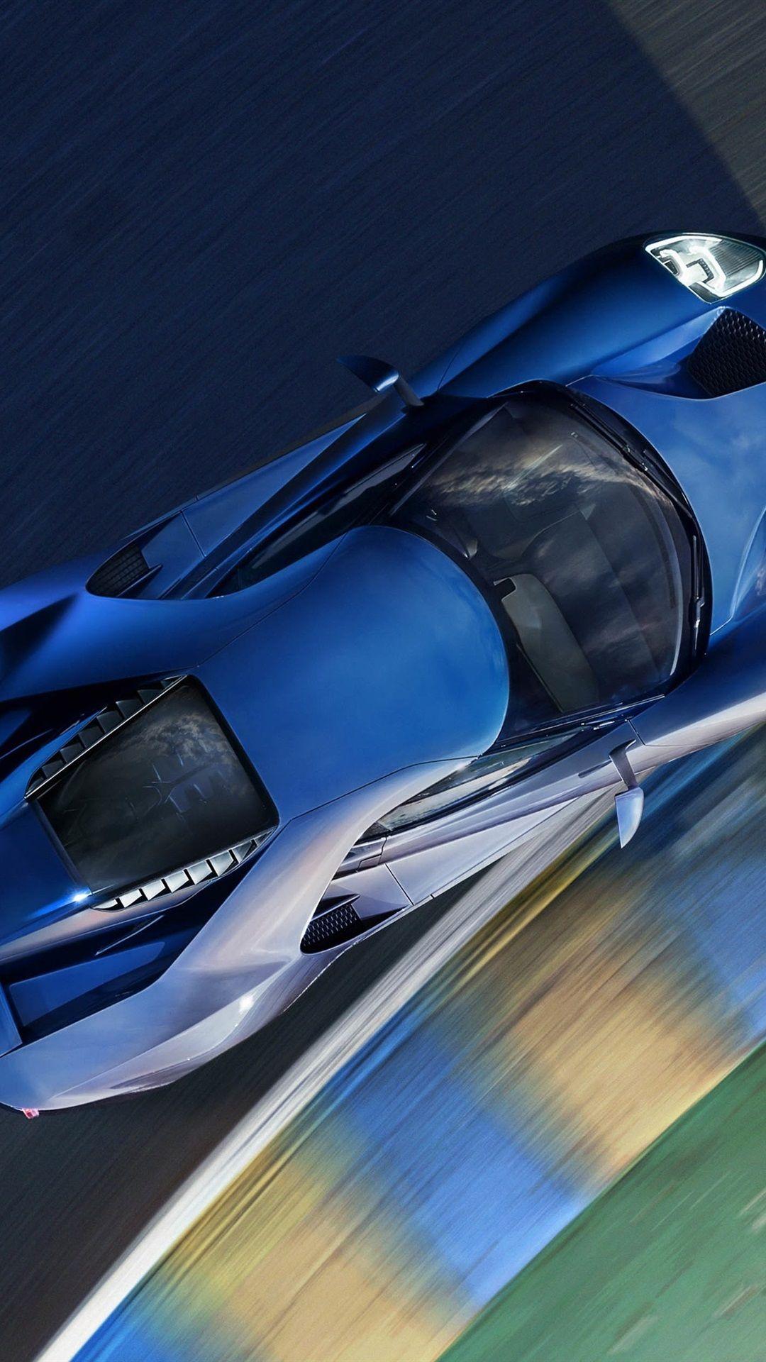1080x1920 Ford GT II Blue Supercar Top View 1080x1920 IPhone 8 7 6 6S Plus