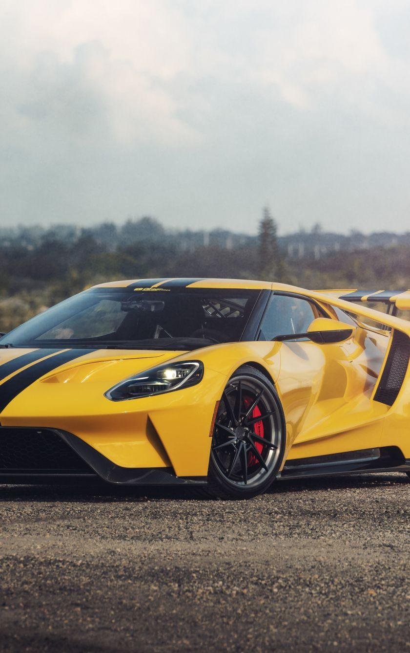 840x1336 Download 840x1336 wallpaper sports car, ford gt, yellow