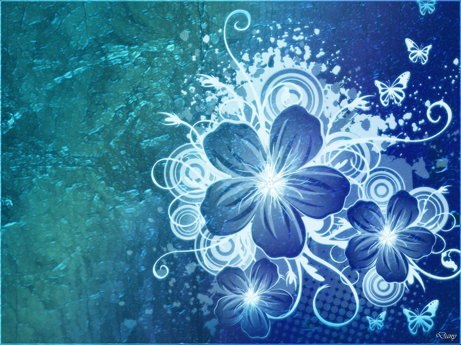 Blue Floral Desktop Wallpapers - Top Free Blue Floral Desktop Backgrounds - WallpaperAccess