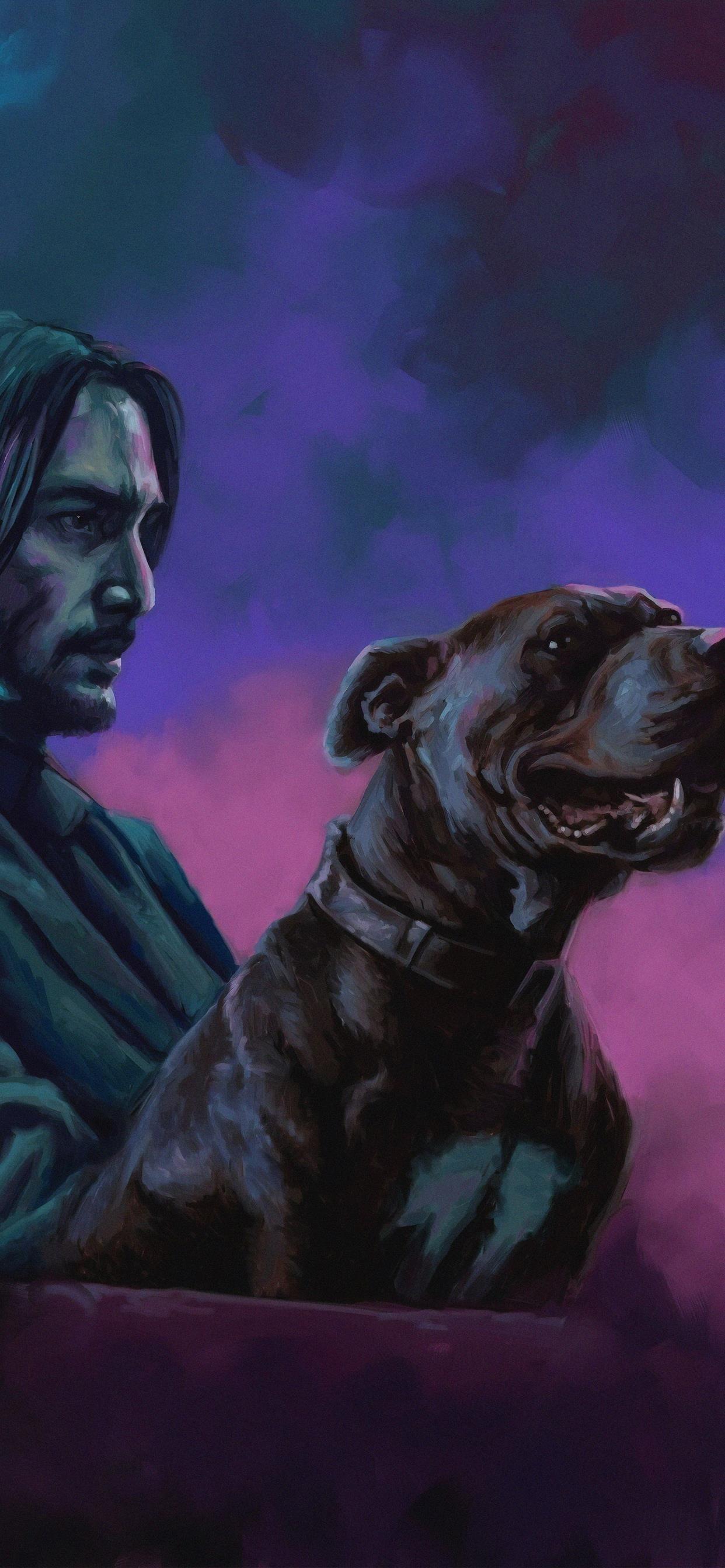 1242x2688 john wick with dog iPhone X Wallpaper Free Download