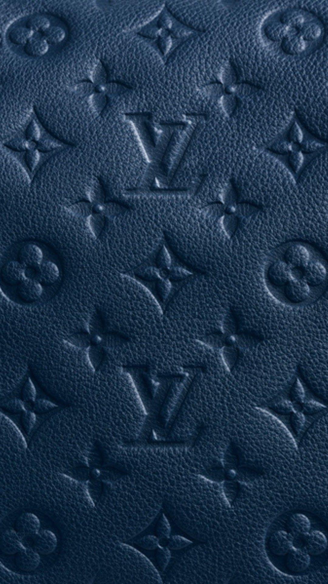 1080x1920 Android Best Wallpaper: Dark Blue Leather Louis Vuitton Patterns