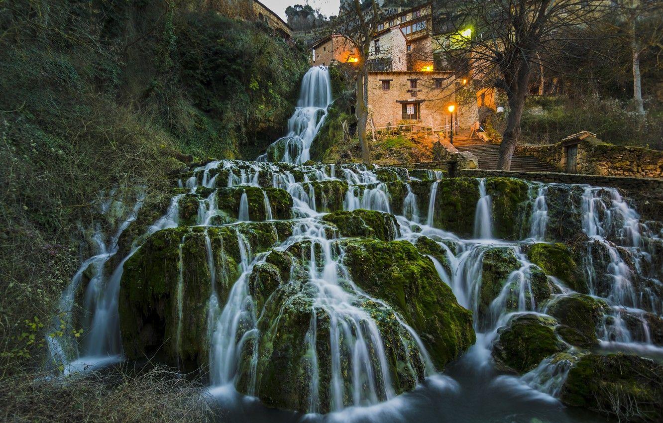 1332x850 Wallpaper waterfall, Spain, cascade, Spain, Burgos, Orbaneja del