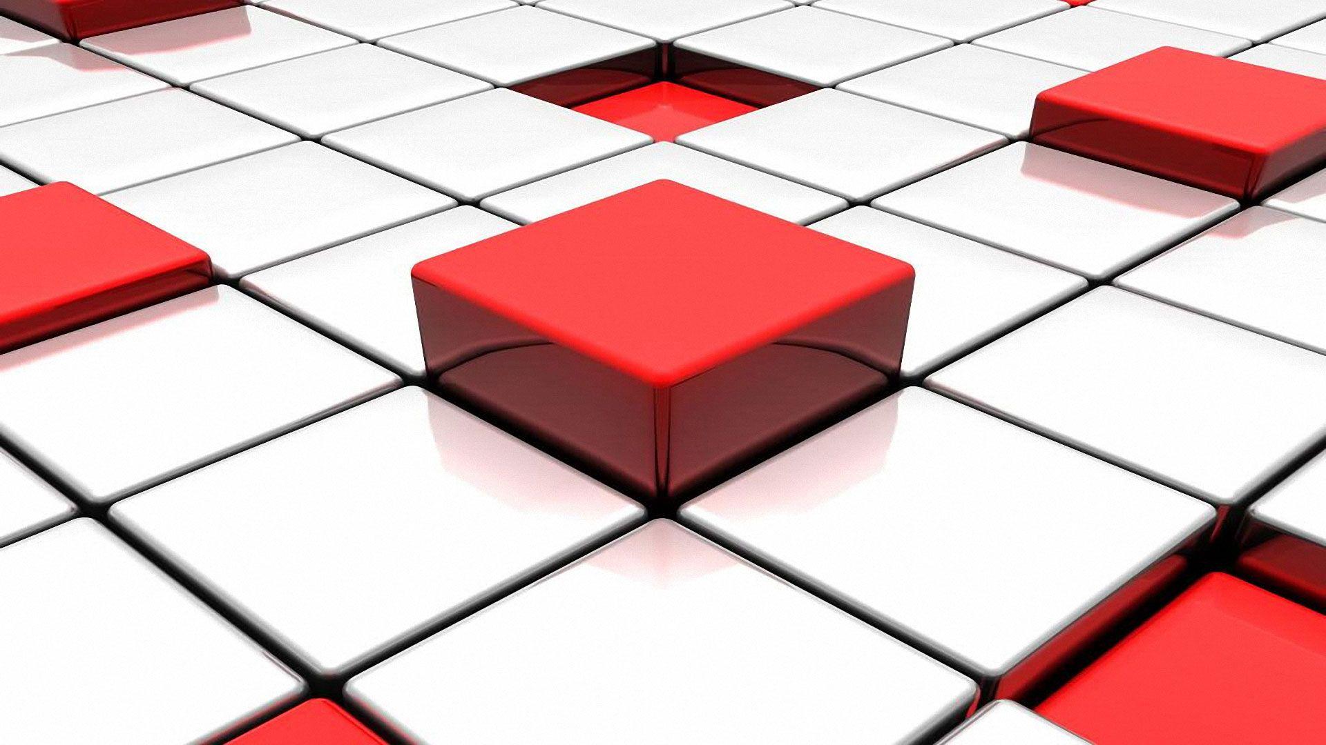 1920x1080 Red Abstract D And White Tiles Free 231631 Wallpaper wallpaper