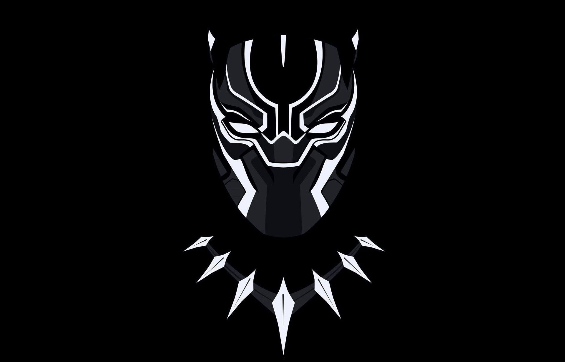 1920x1232 Black Panther, Black background, Minimalism, Marvel Comics, Marvel