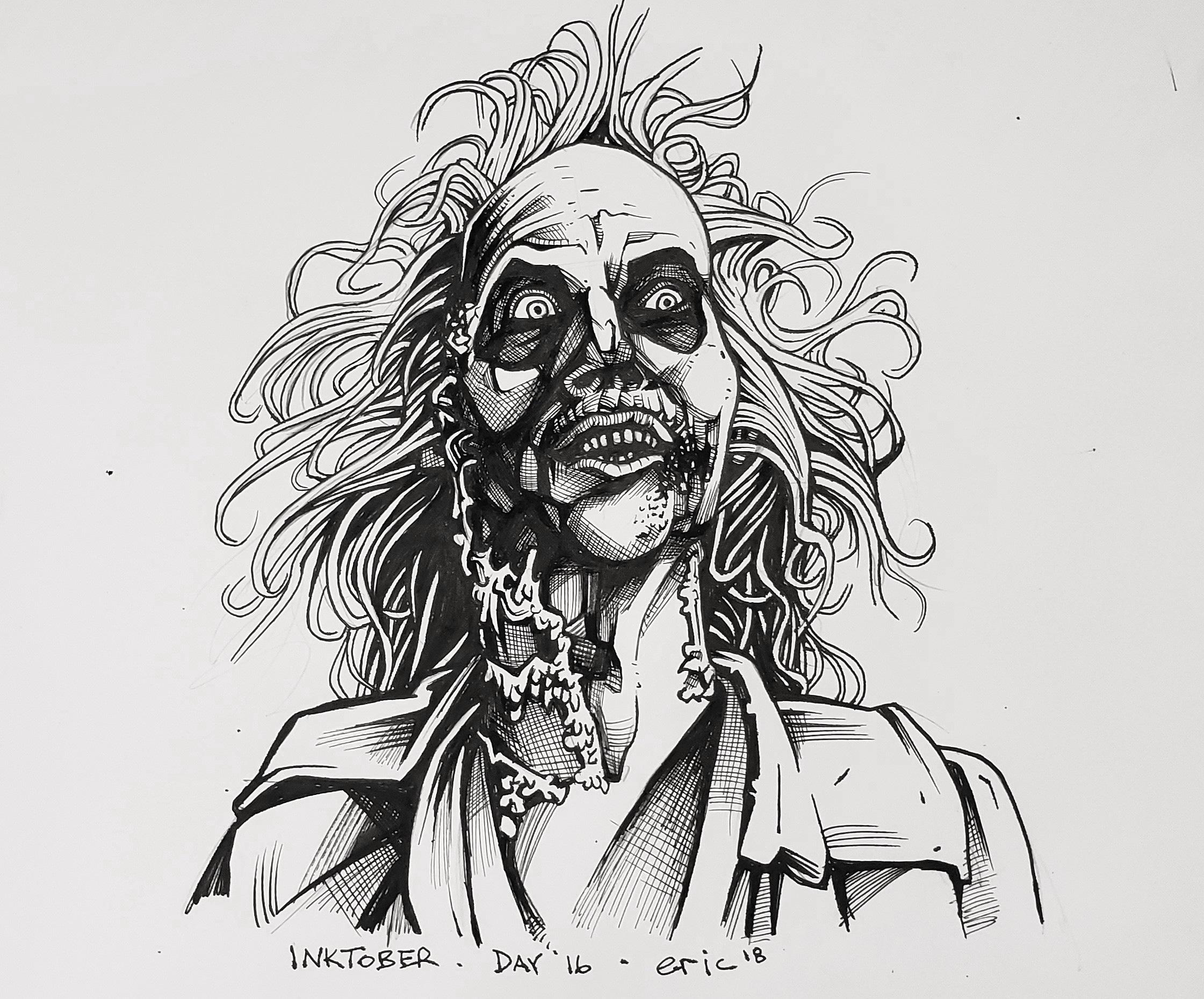 2241x1860 Beetlejuice Beetlejuice Inktober Day Fountain Sketch