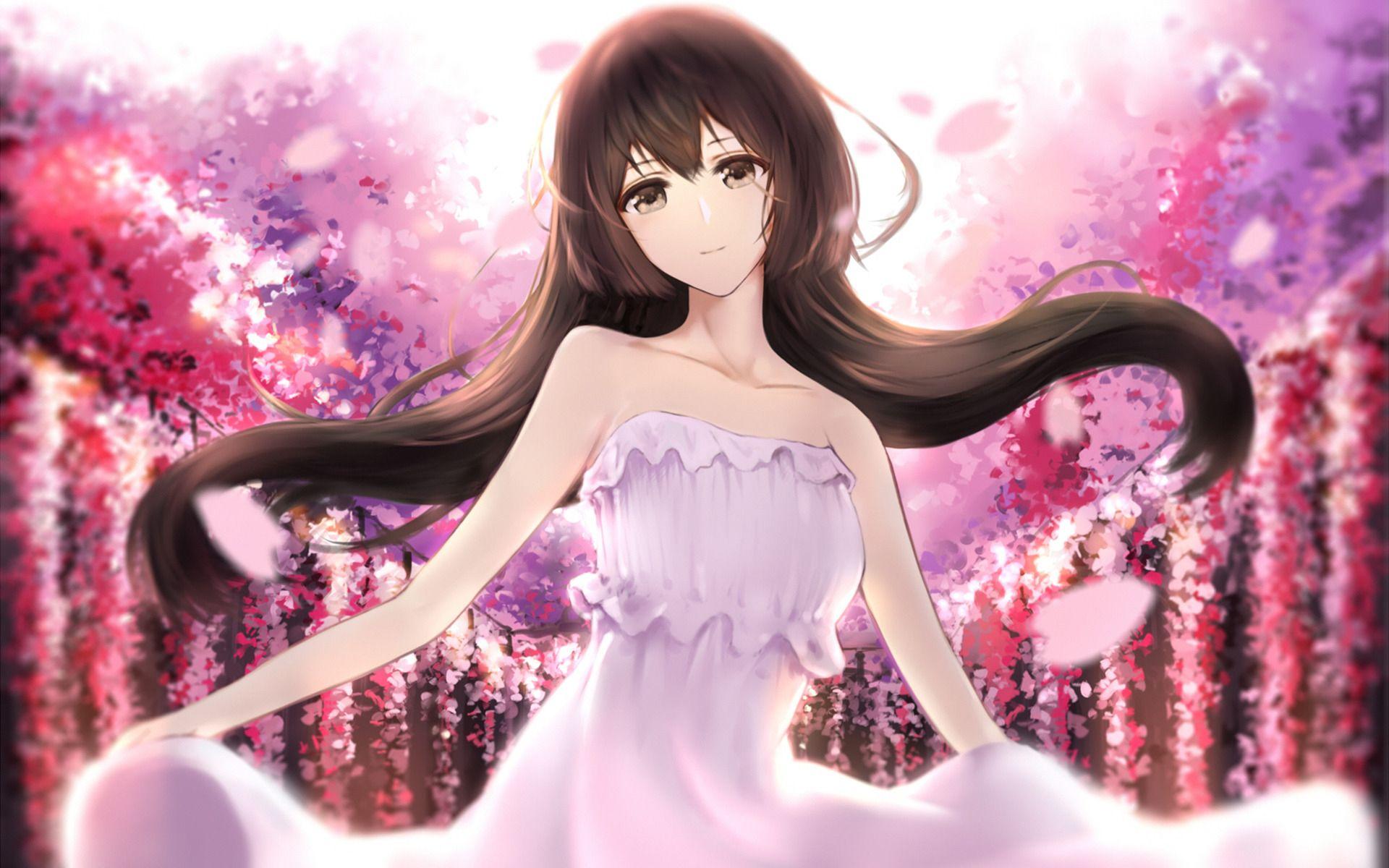 Anime Cherry Blossom Girl Wallpapers Top Free Anime Cherry Blossom