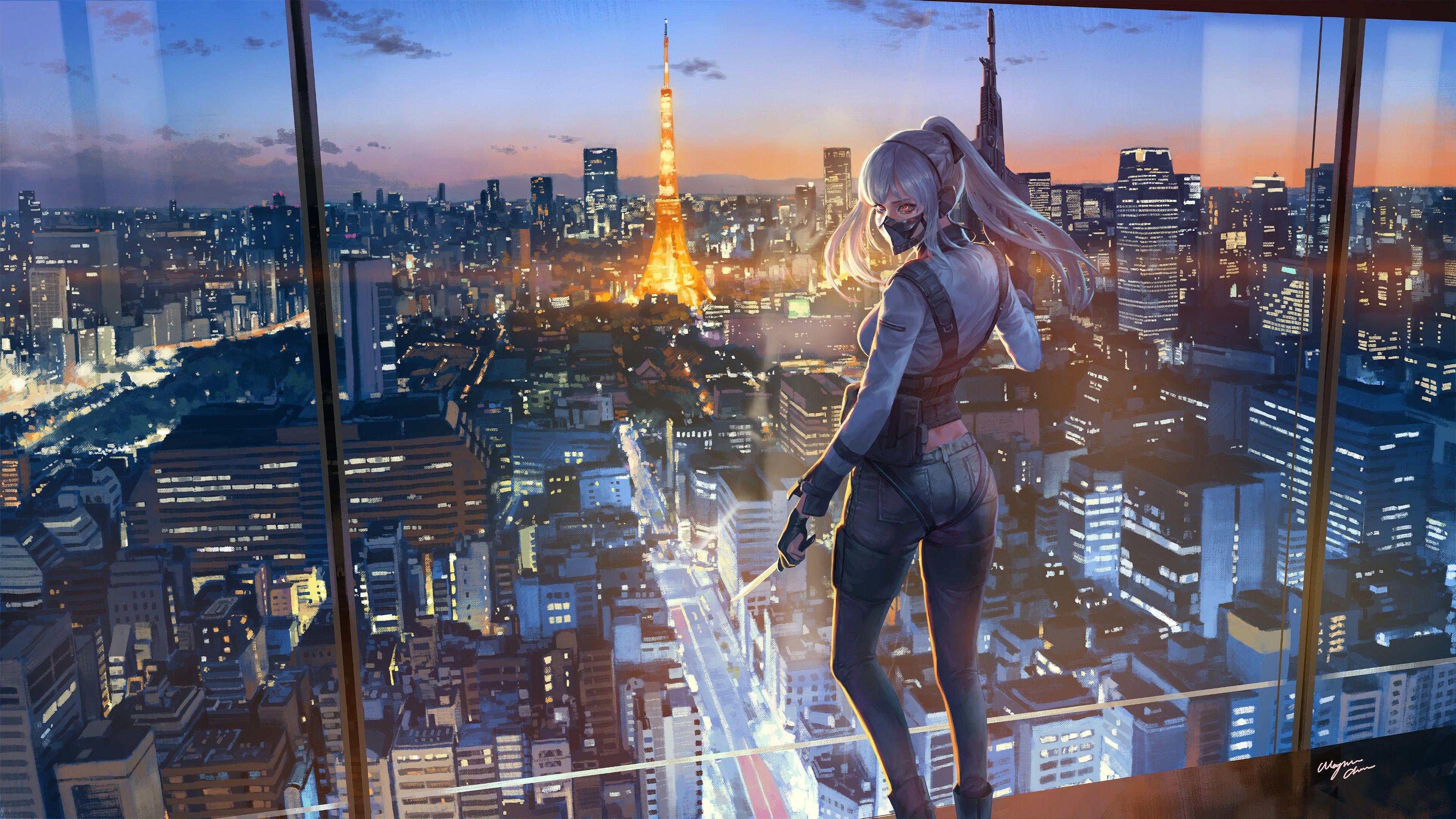 Anime Girl City Wallpapers - Top Free Anime Girl City Backgrounds -  WallpaperAccess