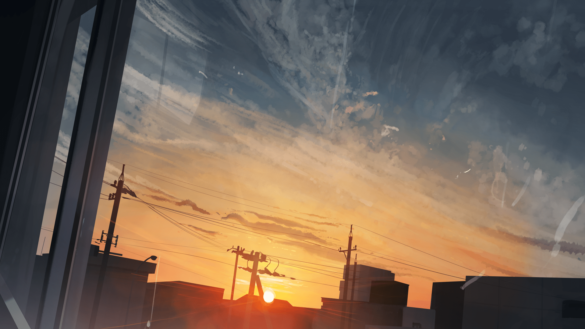 1920x1080 Wallpaper Skyline, fantasy sky, 4K, Art