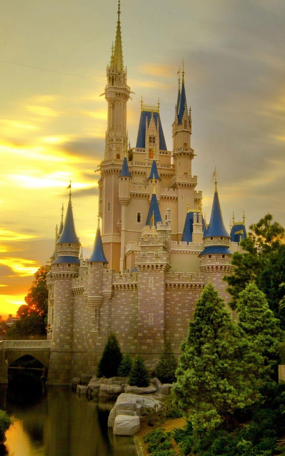 1000x1600 Sunset Over Cinderella Castle Free HD Mobile Wallpaper