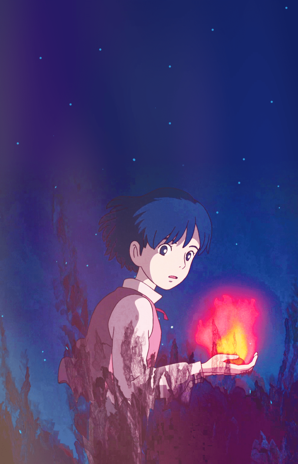 988x1538 Howl's Moving Castle phone background Photo
