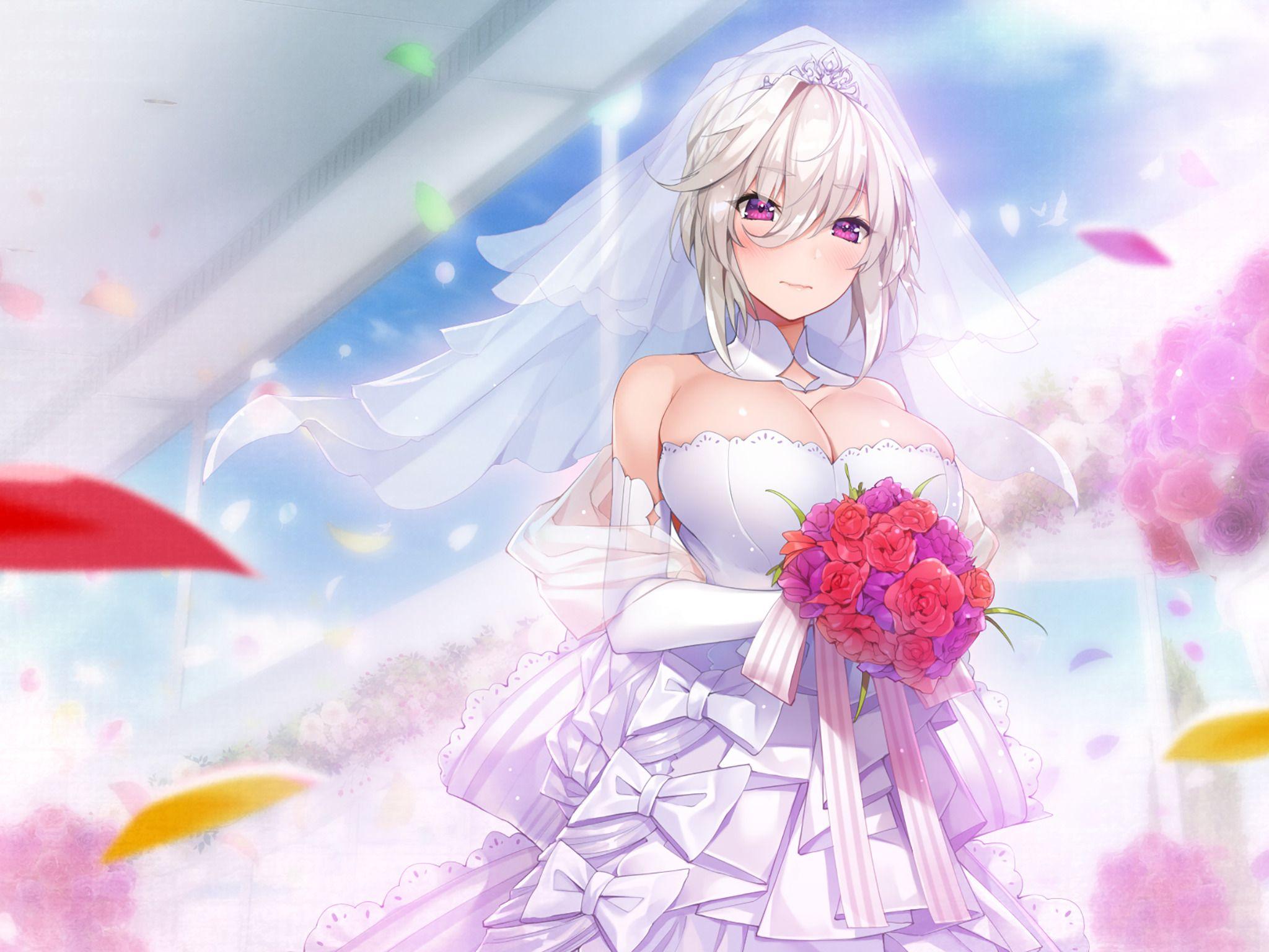 2048x1536 Download Wallpaper and Picture: Girl, dress, wedding, anime