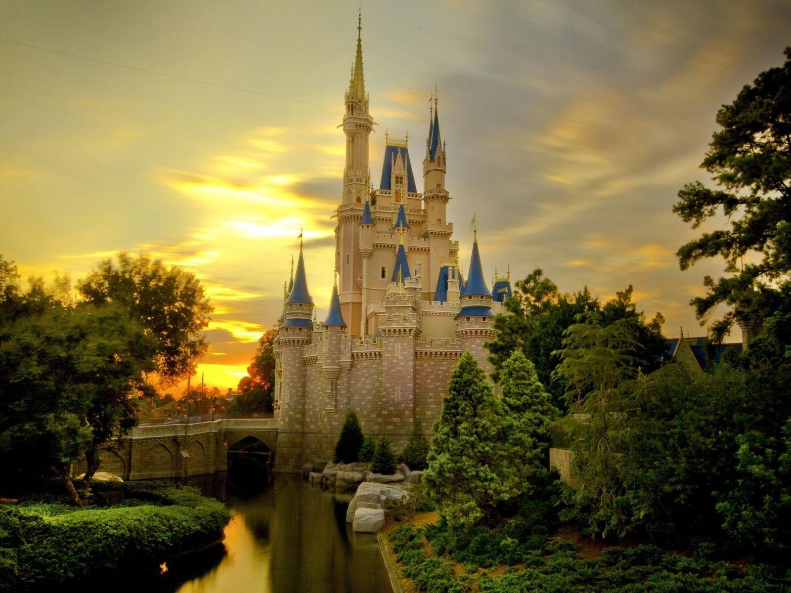 1600x1200 Wallpaper thomas kincaid, painting, cinderella castle