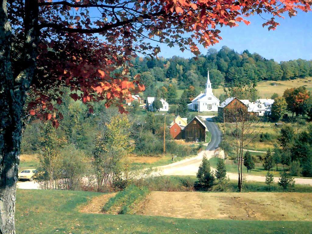 1024x768 America Waits River Vermont