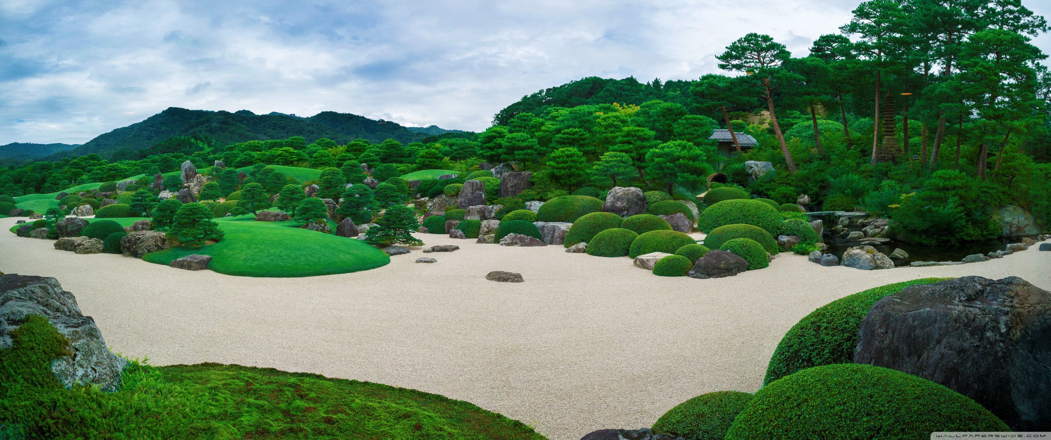 3440x1440 Adachi Museum Of Art, Japanese Garden, Zen Garden, Harmony Landscape 4K UHD Wallpaper for UltraHD Desktop and TV : Widescreen and UltraWide Display : Dual Monitor