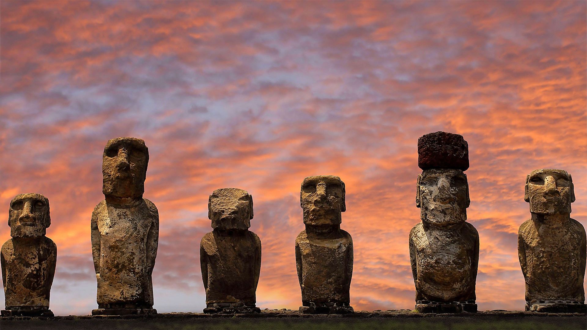1920x1080 Wallpaper Easter island, statue, Chile, moai, National Park Rapa Nui, , AHU Tongariki for mobile and desktop, section разное, resolution 1920x1080