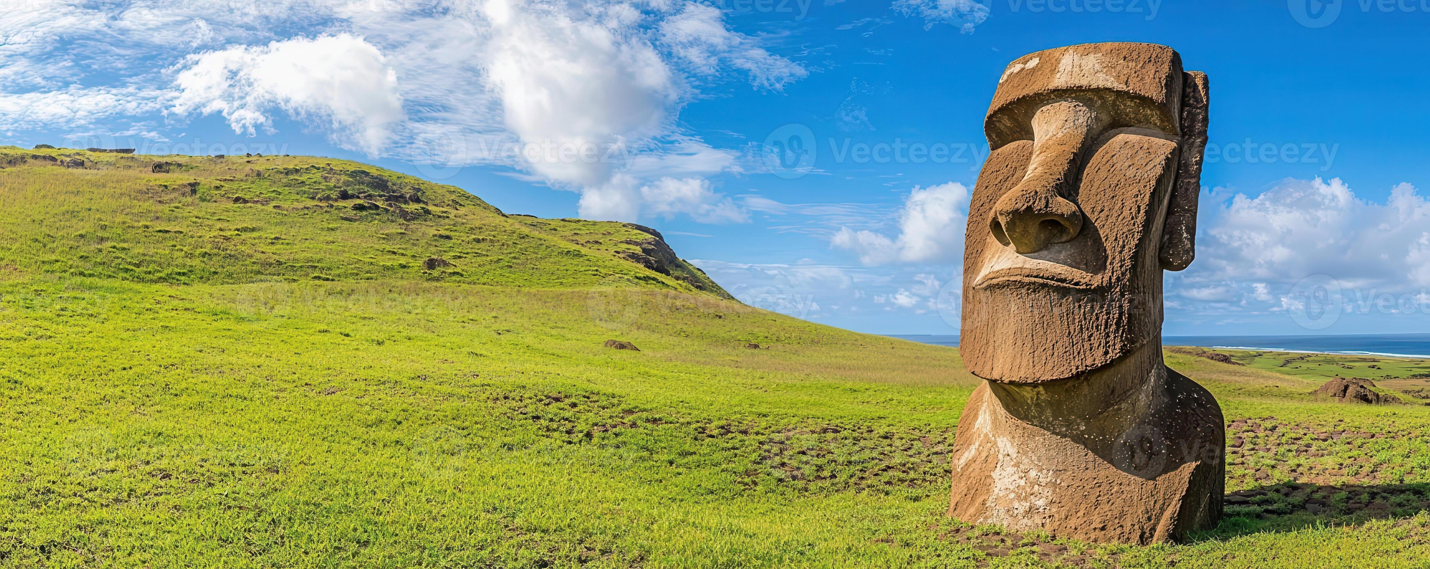4923x1960 Ancient Rapa Nui moai statues, Easter Island mystery