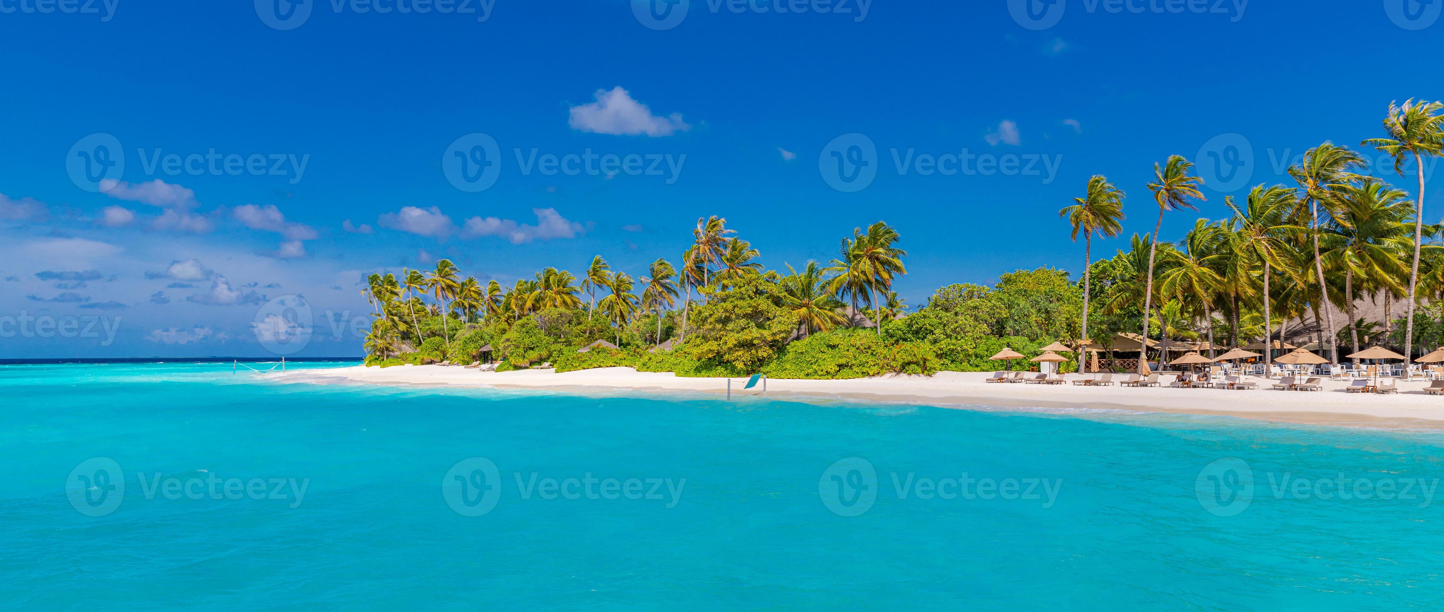 4626x1960 Amazing beach scene vacation and summer holiday concept. Luxury travel, Tropical beach background as summer landscape as paradise beach
