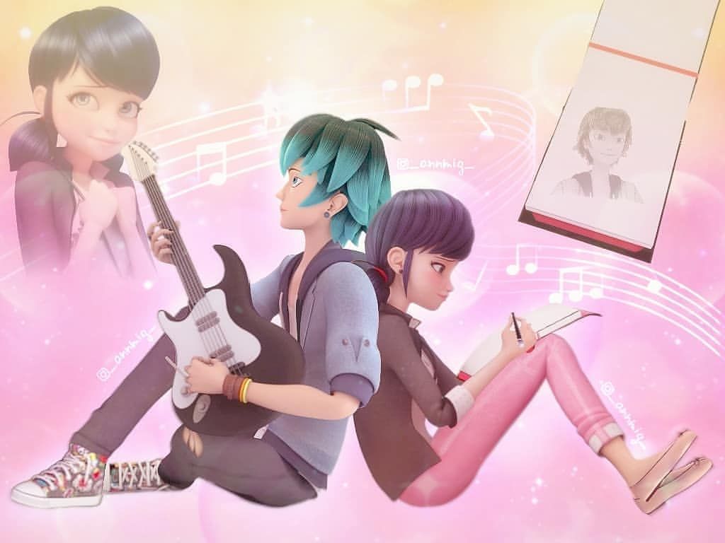 1024x768 Miraculous Ladybug Lukanette Wallpaper