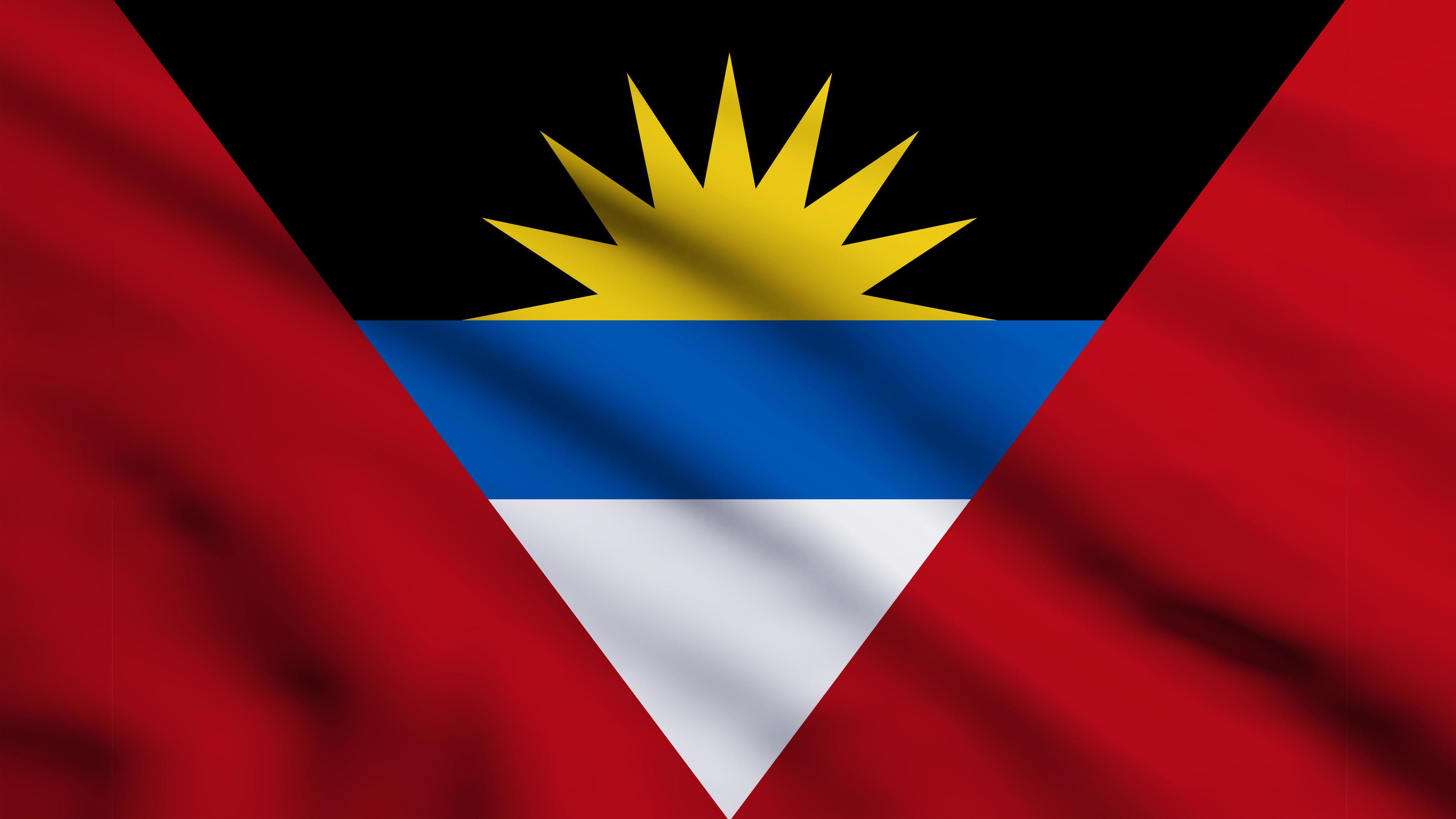 3484x1960 Antigua and Barbuda National Flag Wallpaper Background