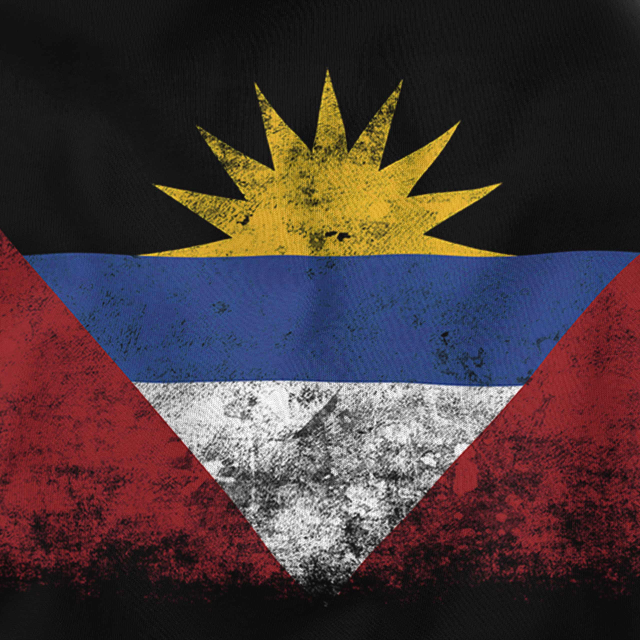 2560x2560 ANTIGUA AND BARBUDA DISTRESSED FLAG LADIES T SHIRT TOP ANTIGUAN BARBUDAN SHIRT