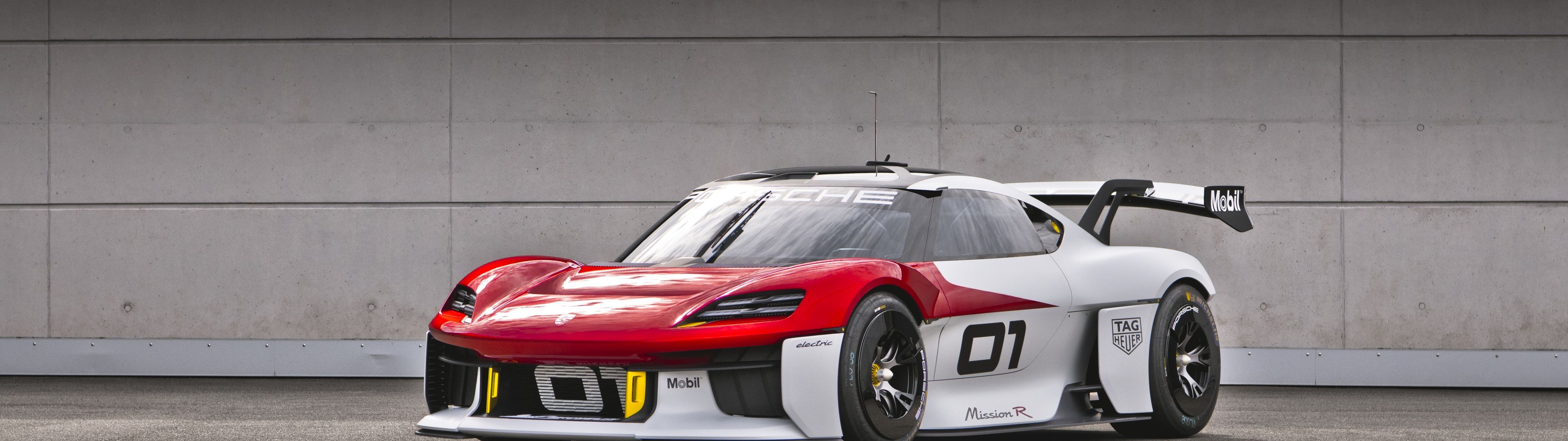 3840x1080 Porsche Mission R Wallpaper 4K, Electric Sports cars, 5K