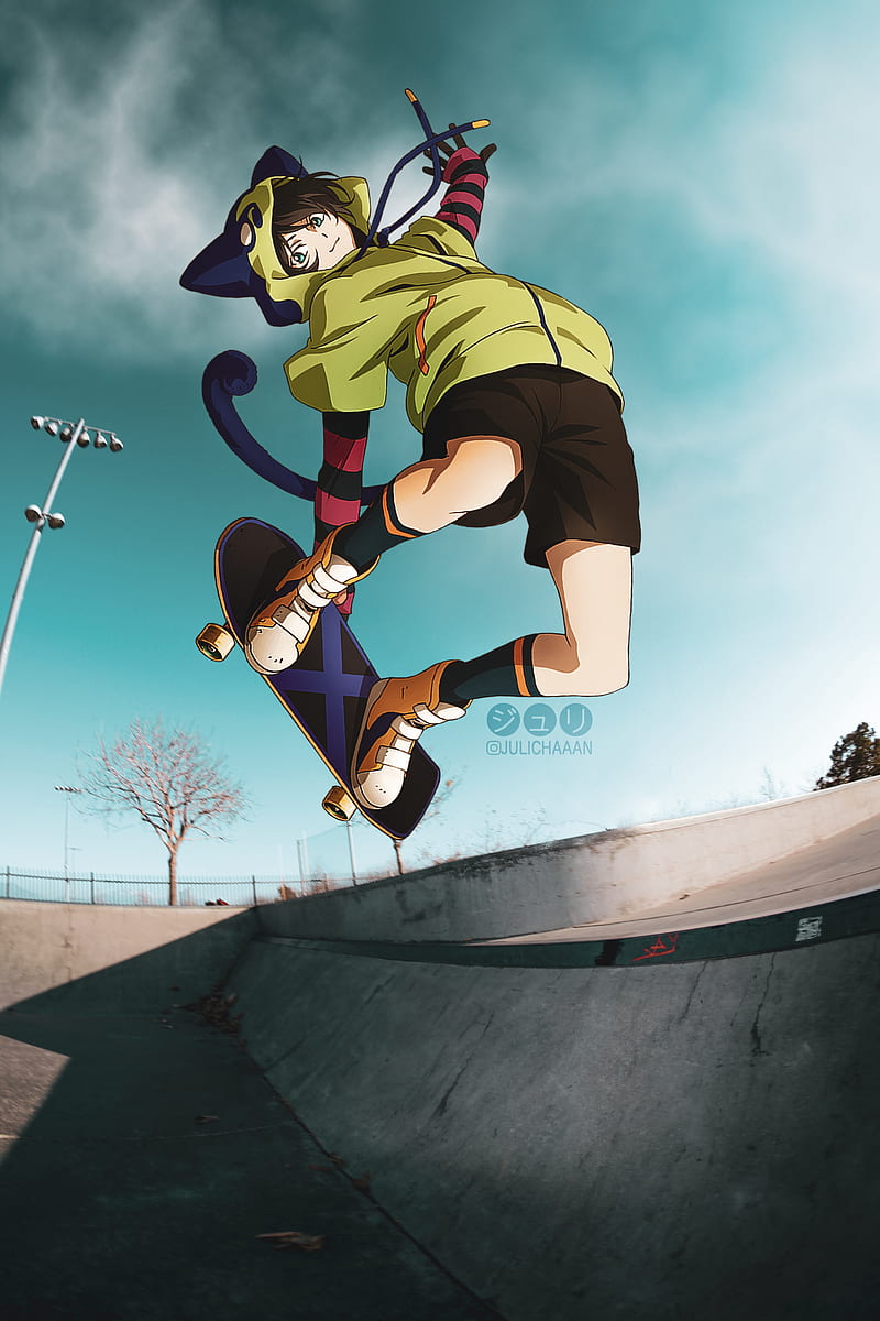 800x1200 Miya, anime catboy, miyachinen, nya, sk sk8theinfinity, skate, skating, HD phone wallpaper