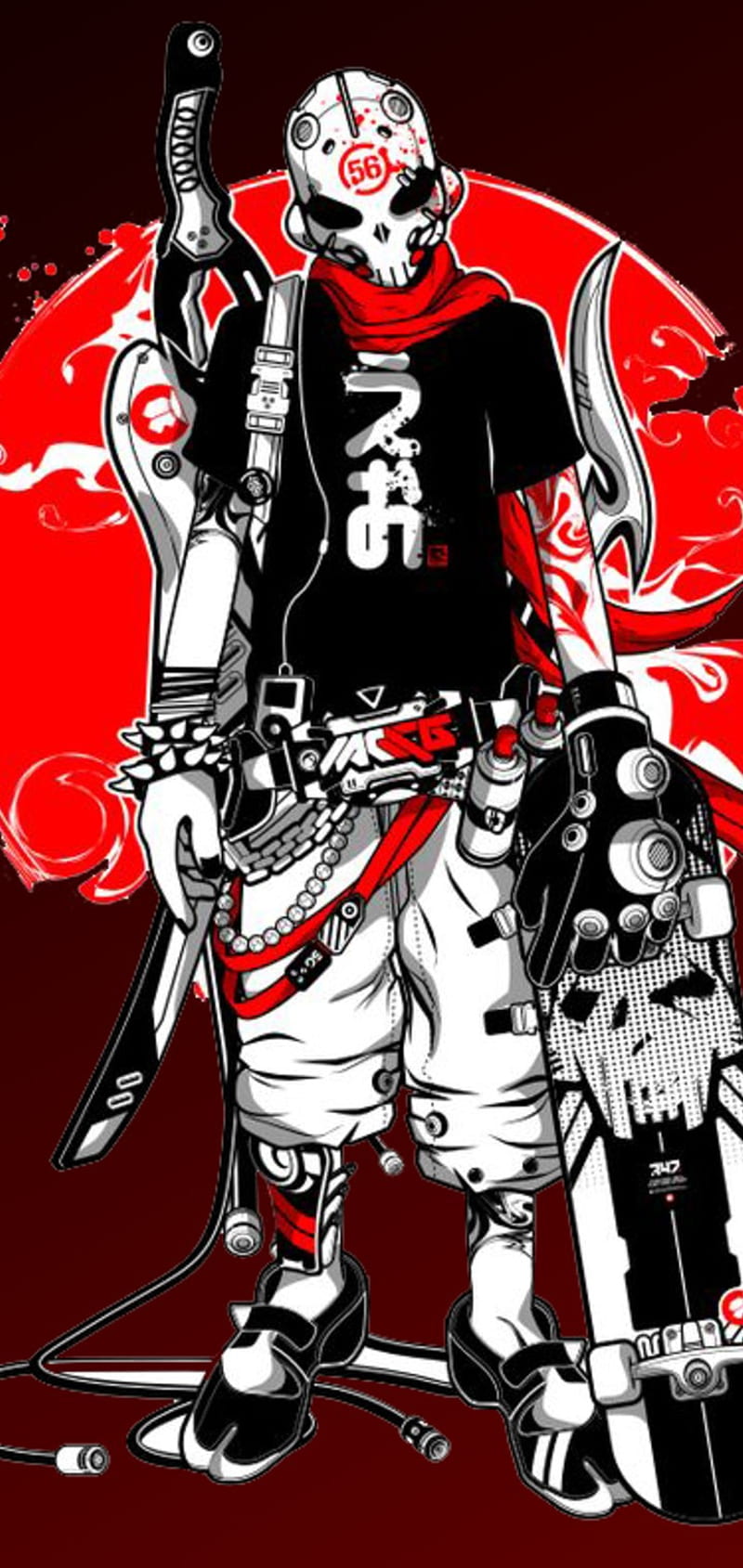 800x1689 Skull skateboard, manime, anime, HD phone wallpaper