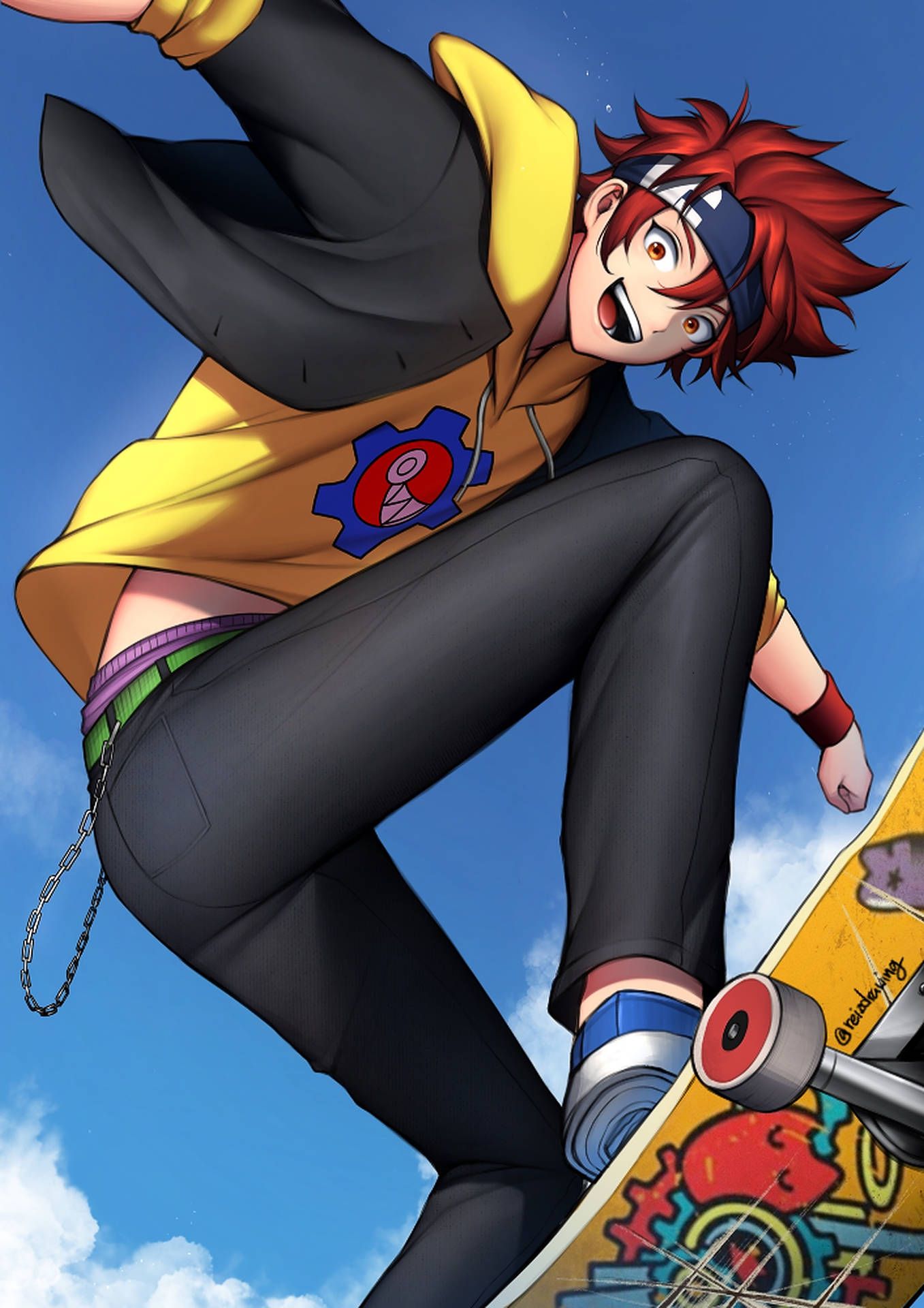 1357x1920 Download free Skater Boy With Anime Influence The Streets With Style Wallpaper