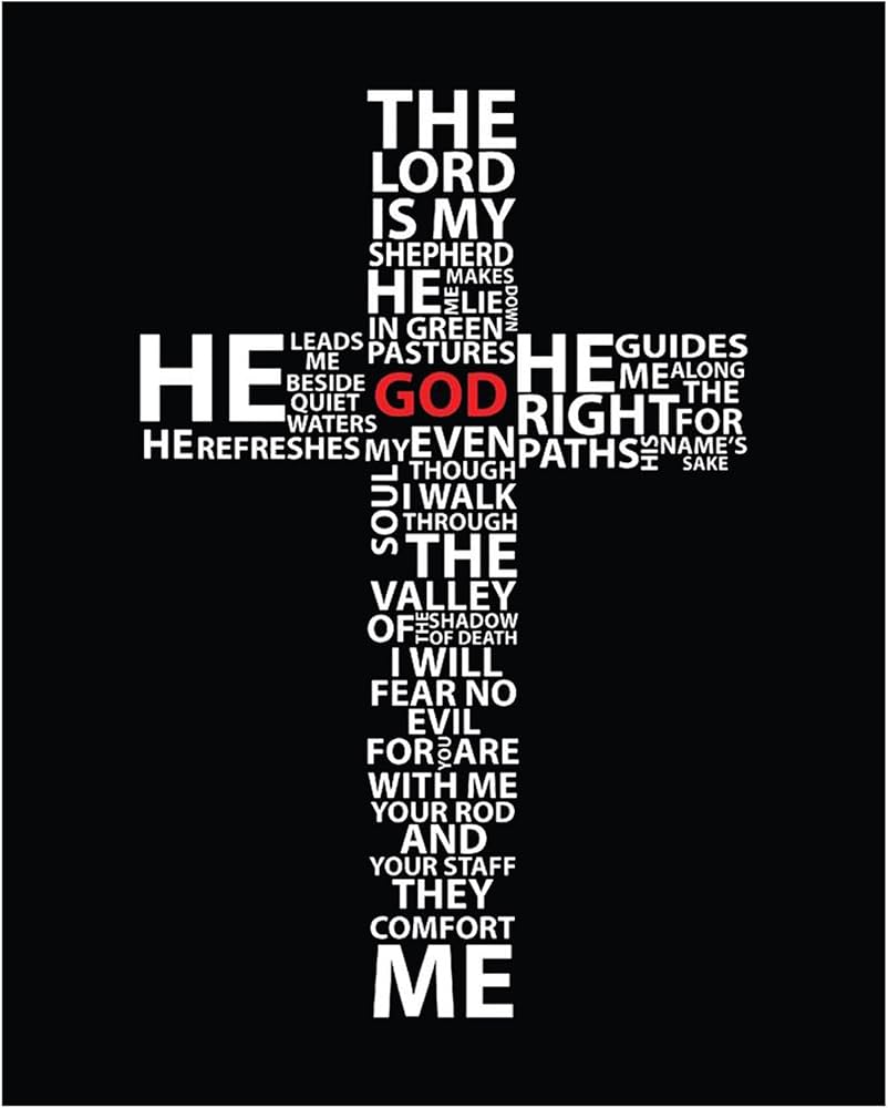 802x1000 AMERICAN LUXURY GIFTS The Lord Is My Shepherd 23rd Psalm Scripture Typography Wall Art Home & Office Decor Unframed Print : Home & Kitchen