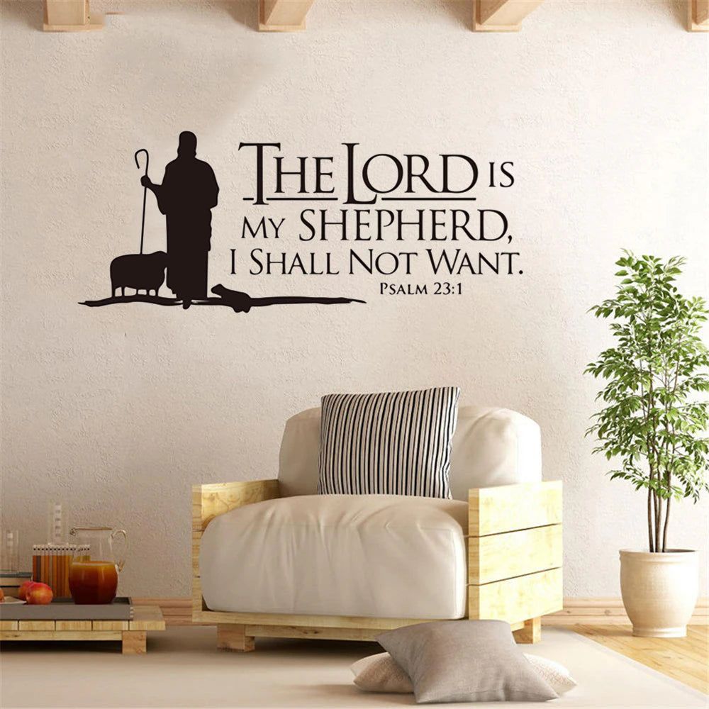1000x1000 Christianartbag Home Decor, Psalms 23 The LORD is My Shepherd Wall lettering Mural Vinyl Decals Bible Verse Wall Art Vinyl Stickers Christian