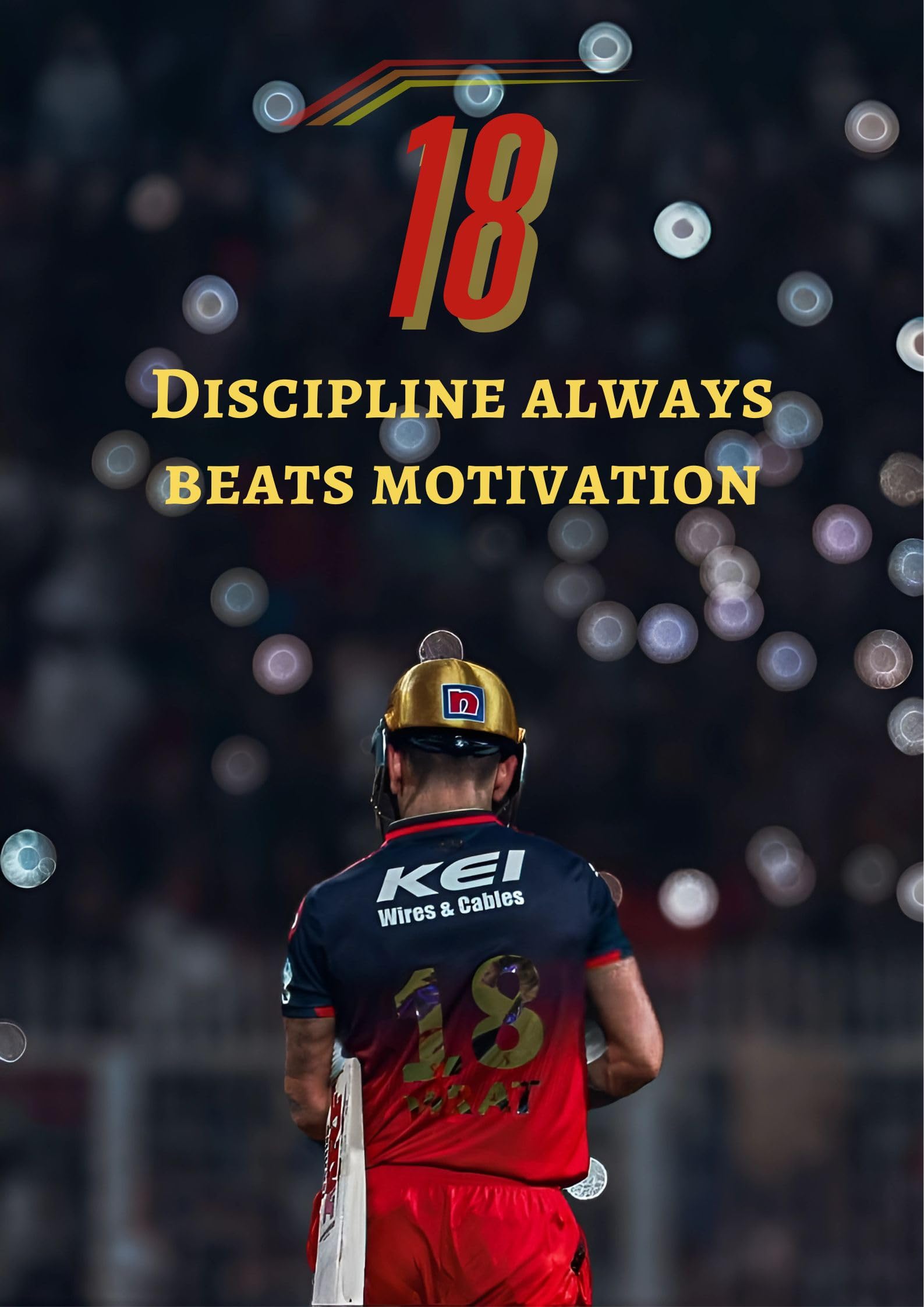 1587x2245 OM AND OME RCB Virat Kohli Poster Always Beats Motivation. Inspirational Cricket Wall Art. Motivational Poster for Gym, Office, Study