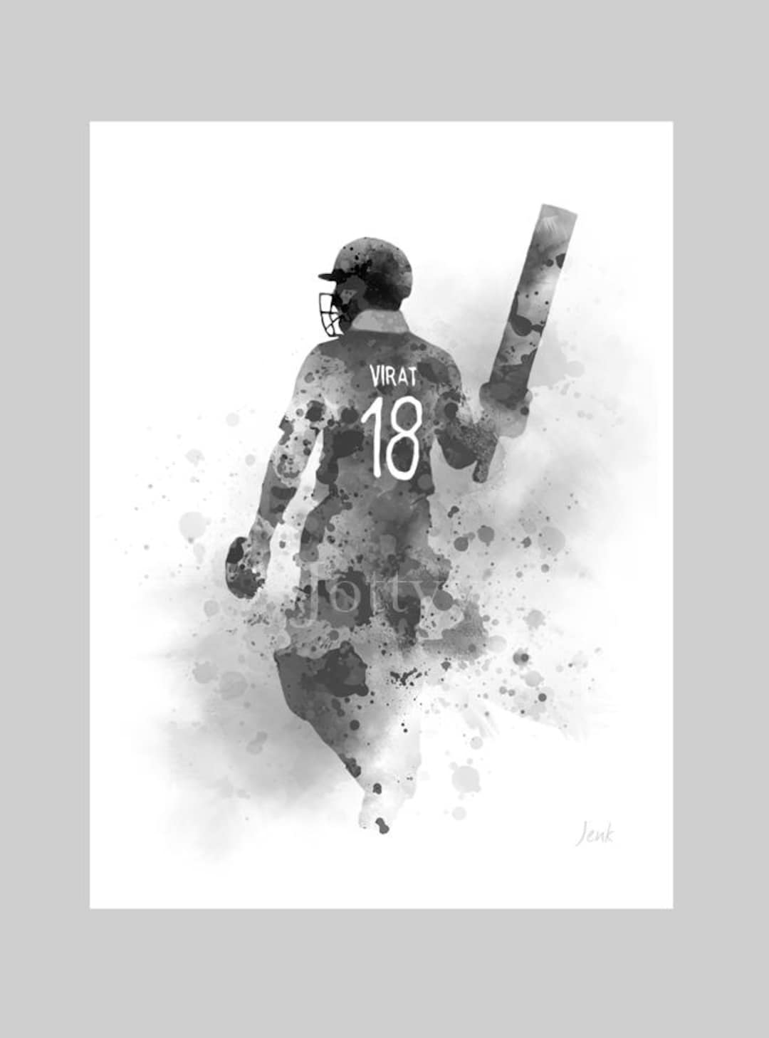 1080x1458 Virat Kohli ART PRINT Cricket, India, Sport, Gift, Wall Art, Home Decor, Black and White