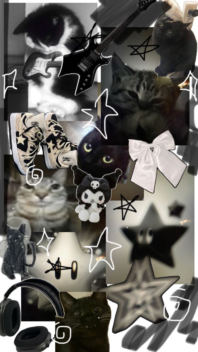 675x1200 Black Cat Star Swirl Wallpaper Black Icons