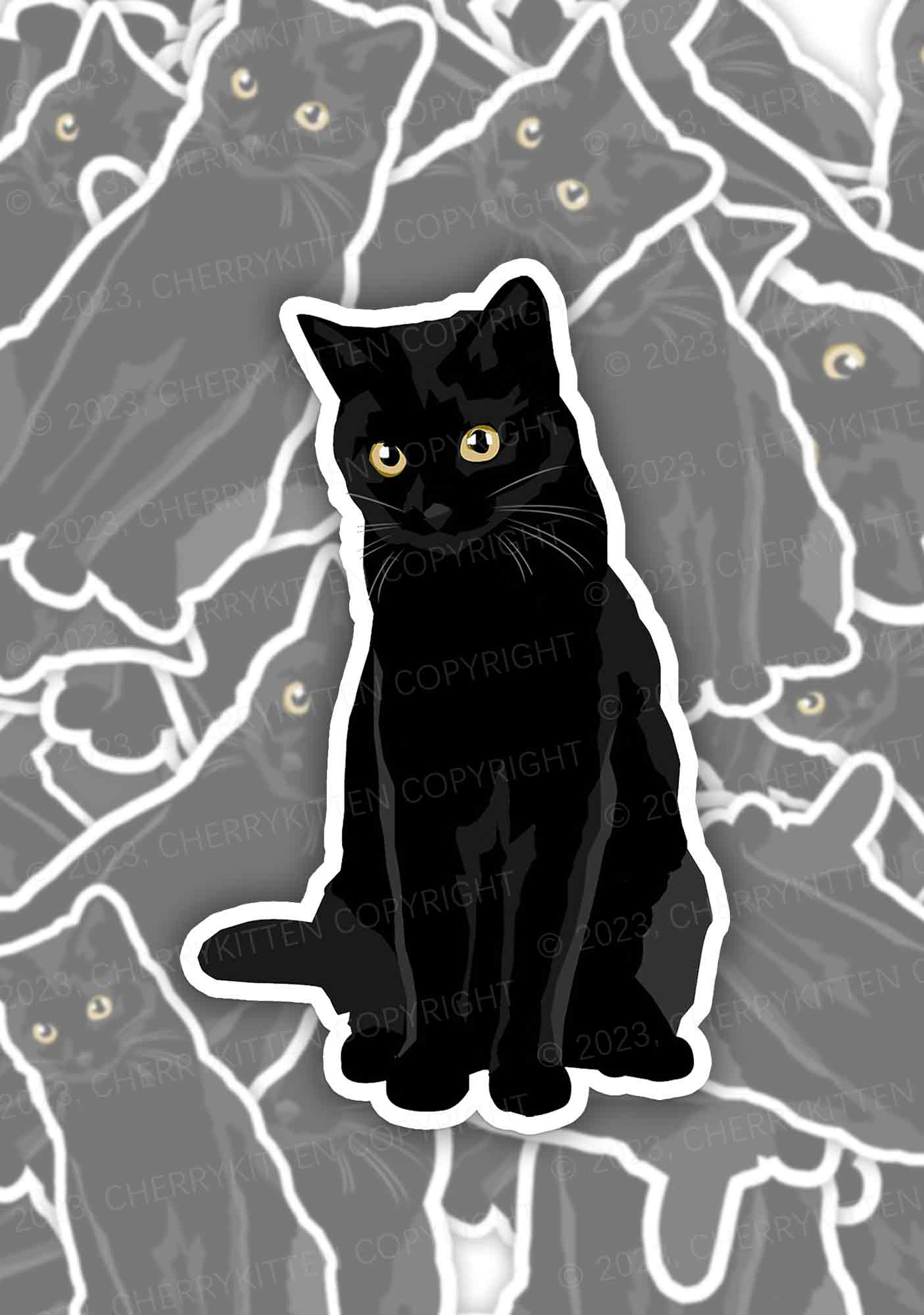 1405x2000 Y2k Black Cat Wallpaper