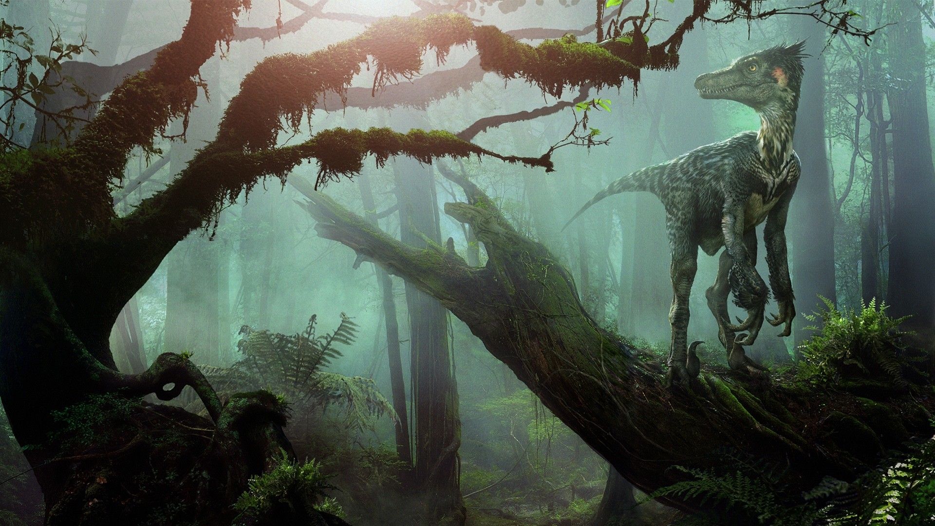 1920x1080 Majestic Dinosaurs in Lush Forest HD Wallpaper
