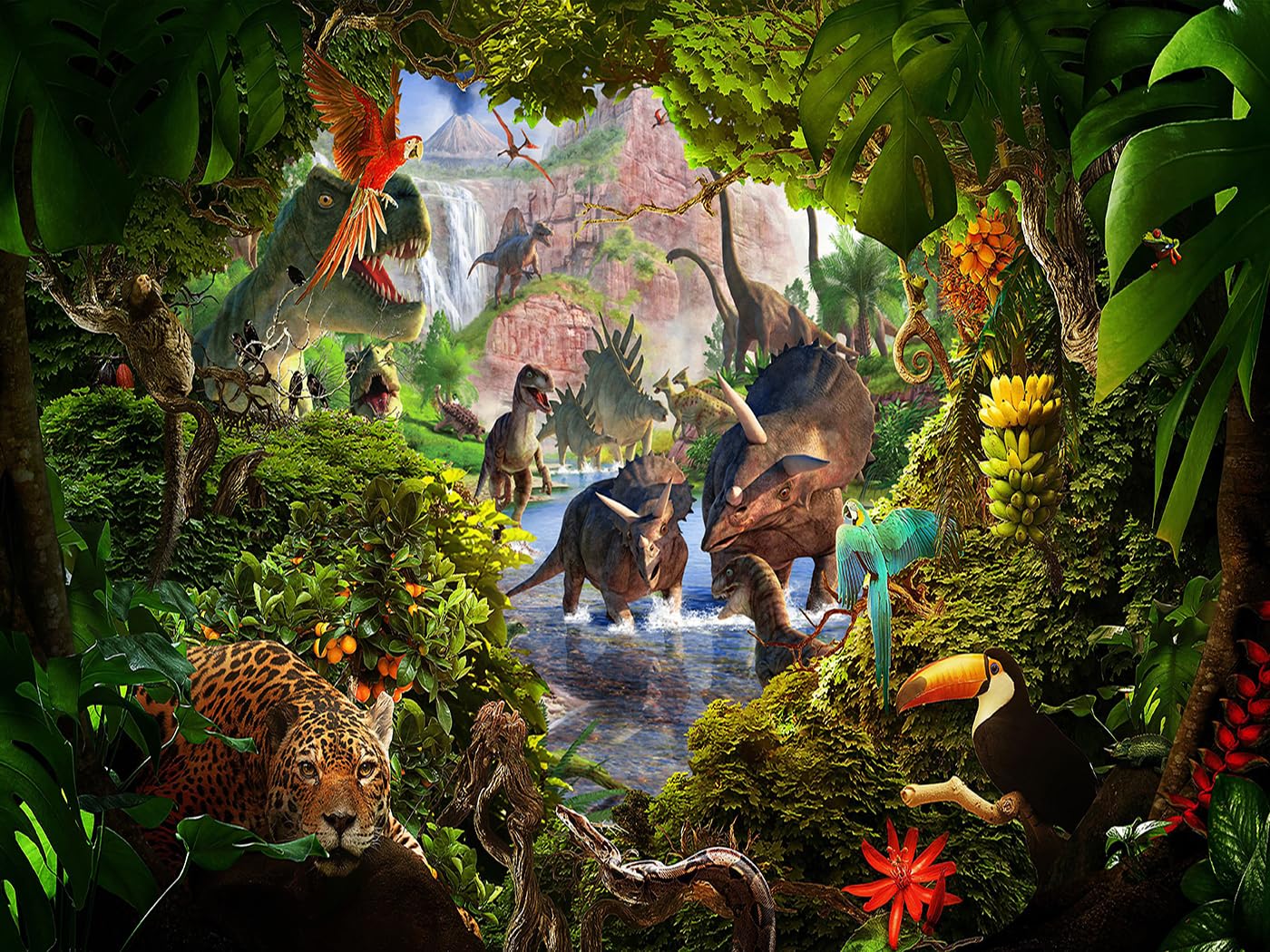 1400x1050 Amazon.com : Jungle Safari Backdrop Dinosaur World Forest Kids Green Photography Background Rainforest Animal Decoration Celebration Birthday Party Photo Shoot Baby Shower Booth Studio Props 8X6FT