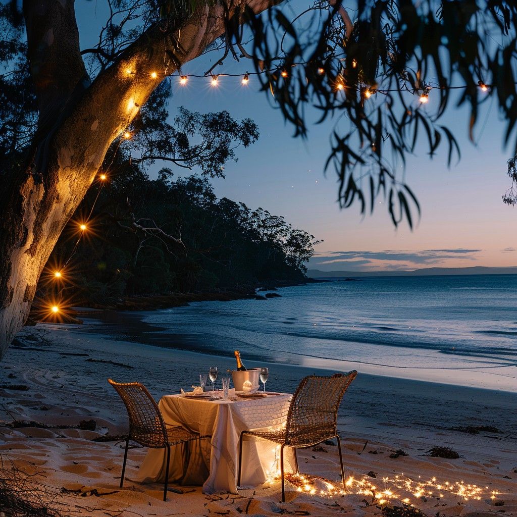1024x1024 Free Starry Beach Dinner Image, Stars, Dinner